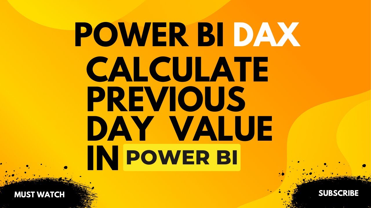 Calculate Previous Day value using Power BI DAX I DATEADD function in DAX I Power BI DAX Tutorial