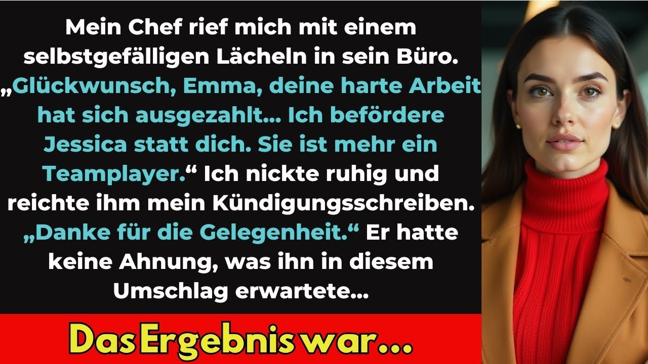 Mein Chef beförderte meine Kollegin – Doch er ahnte nicht, was ich heimlich geplant hatte…