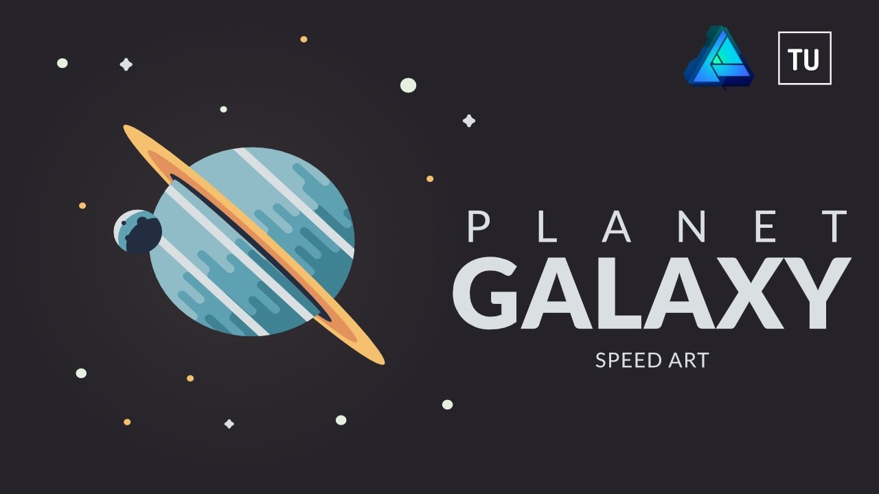 Affinity Design speedart : planet Flat design by Tutsup&reg;