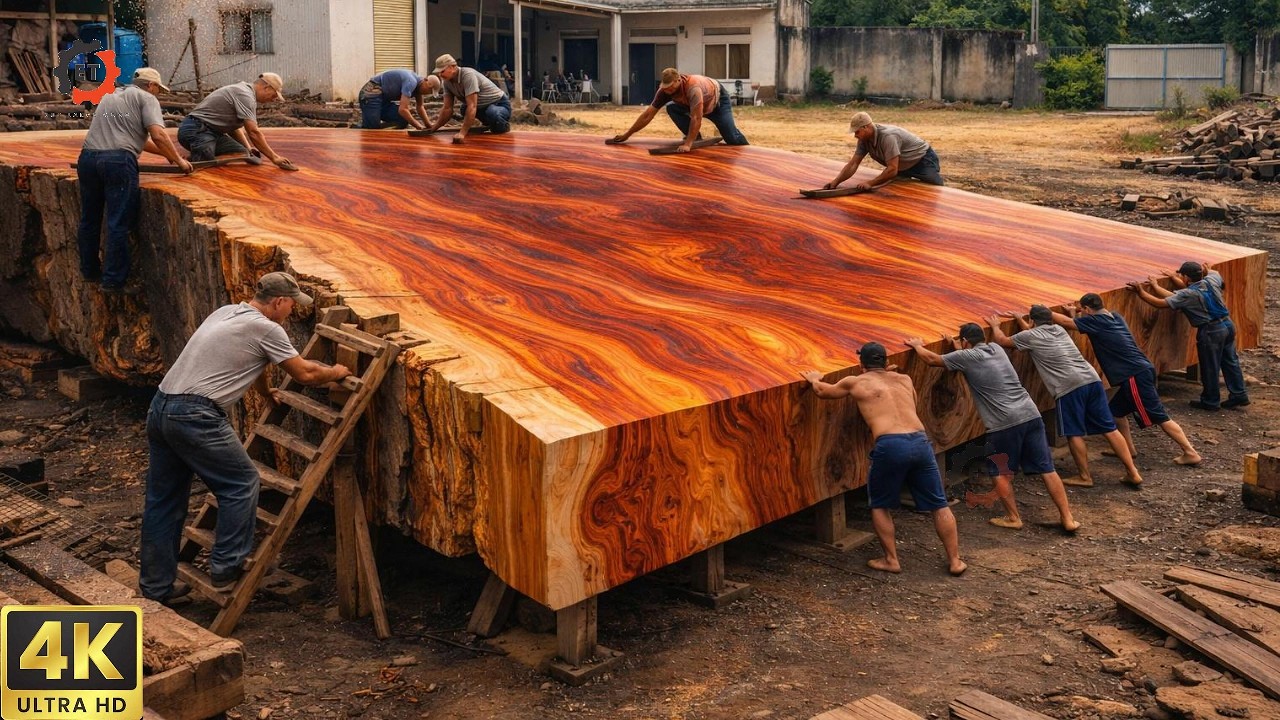 Finishing Unique Wood Tables | Inside the Wood Factory Workshop