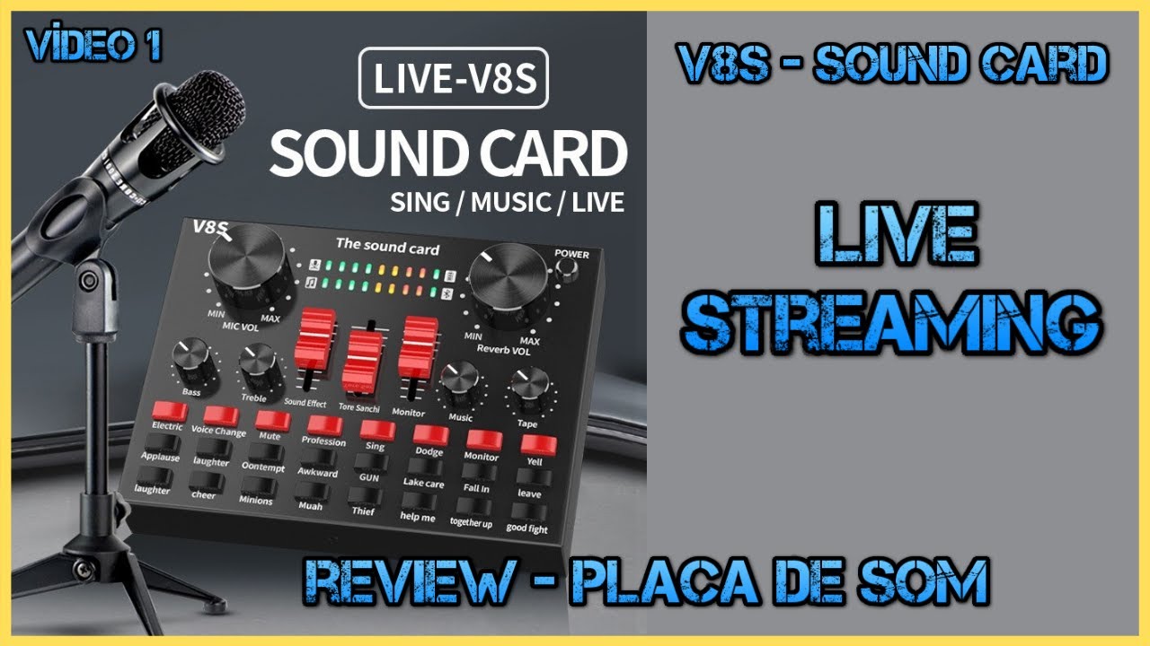 #1 | Review | Placa de som | V8S Sound Card | Live Streaming
