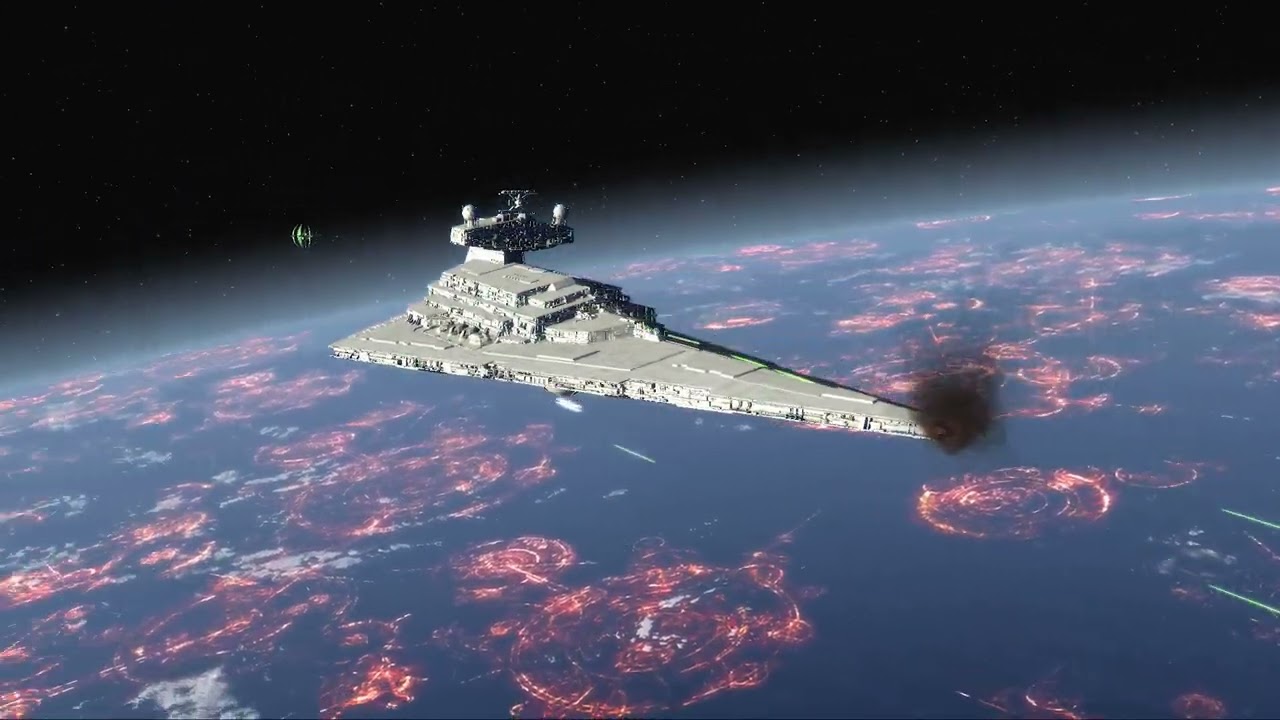 Imperial Star Destroyer  vs Venator Star Destroyer - Star Wars: Empire At War Remake NPC Battle