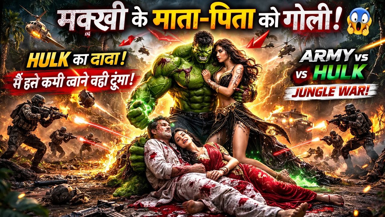 Hulk vs Government Full Movie 😱 | Makkhi to Powerful Girl Transformation | Jungle War & Emot Promise