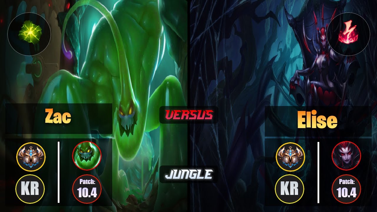 Challenger ZAC [Aftershock] (Jungle) VS  ELISE - Challenger KR Patch 10.4