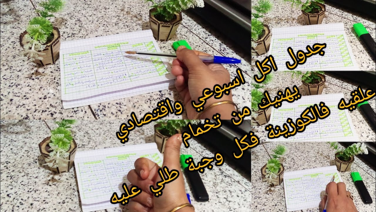 جدول اكل اسبوعي.اقتصادي.يعاونك في تسيير البيت ينظم ليك وقتك فالكوزينة.يوريك شنو تقداي من السوق🥔🥕🍌👍