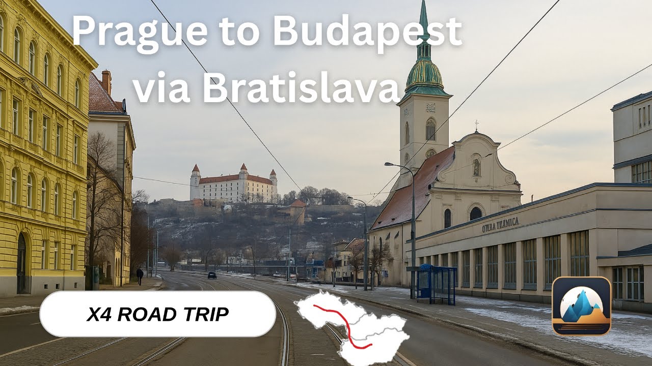 Prague to Budapest via Bratislava - A Time Lapsed Road Trip in December