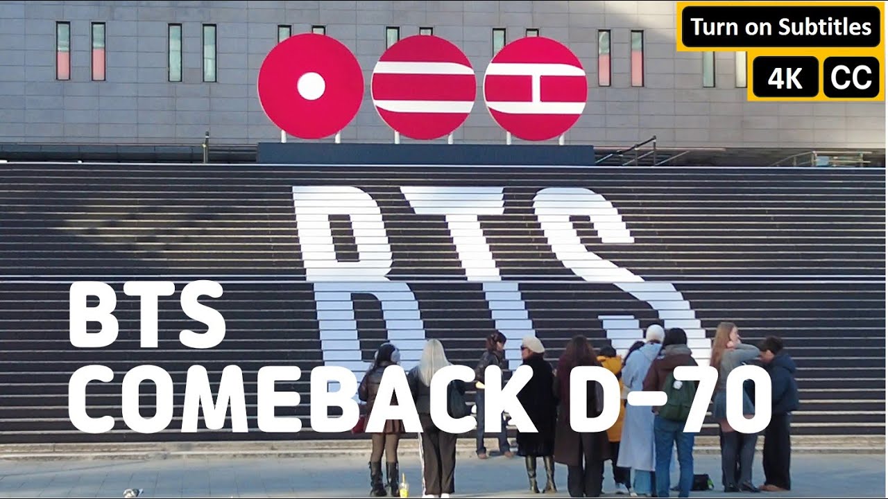 Мероприятие по оклейке лестницы в честь возвращения BTS в Сеуле