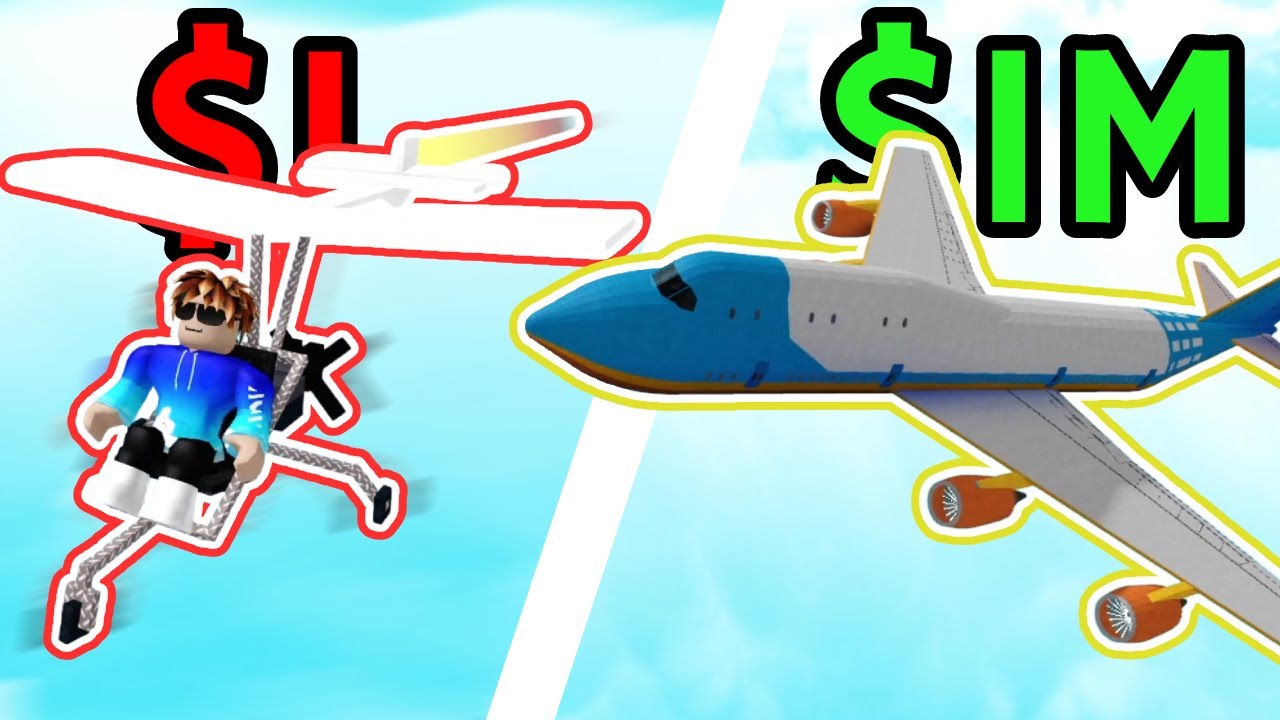 $1 Vs $1,000,000 Plane - Roblox build a boat