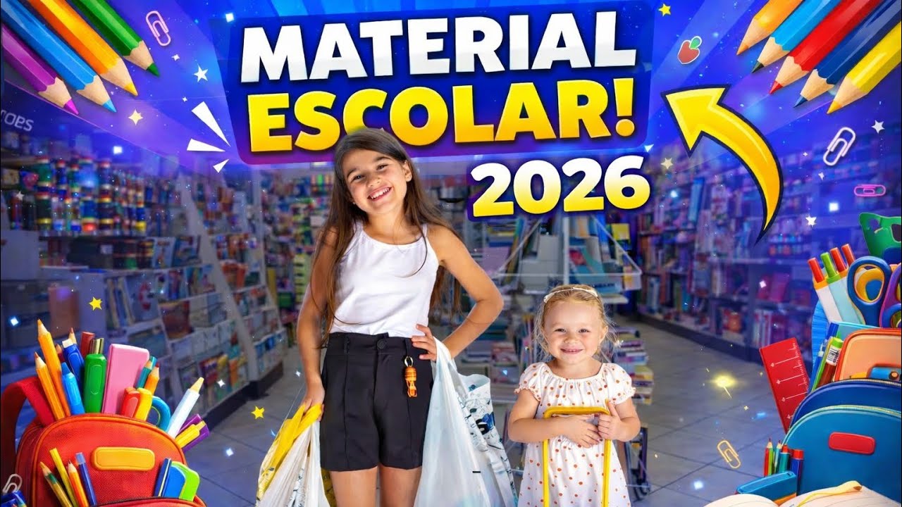 COMPRANDO NOSSO MATERIAL ESCOLAR 2026 📚📦  PARTE 1 ✅️🤗