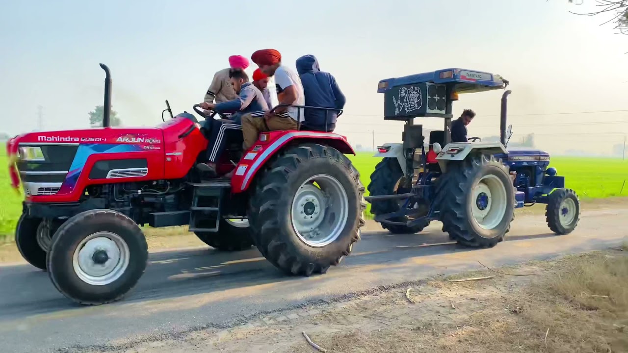 Farmtrac 6055 vs Arjun velly 605 novo + Arjun velly 555 plus || arjun velly te Adha pind batha