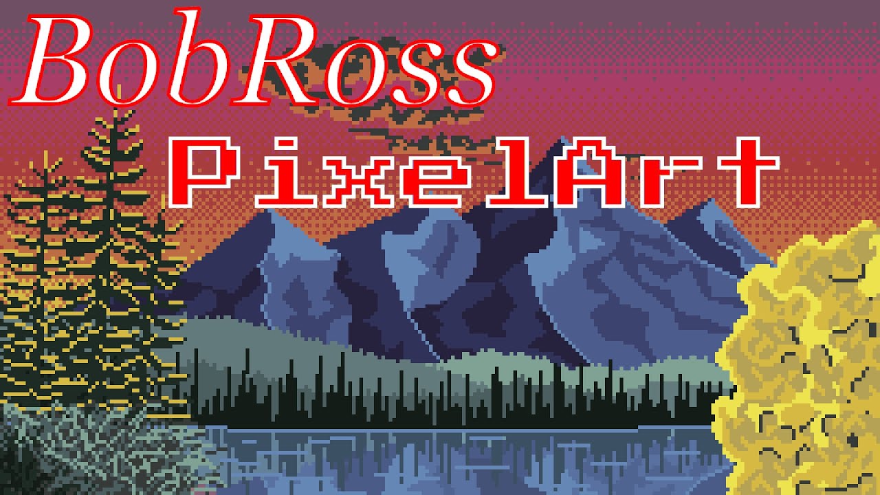 Bob Ross PIXEL ART Landscape! S10E1 - Towering Peaks. Relaxing Time Lapse Speedpaint