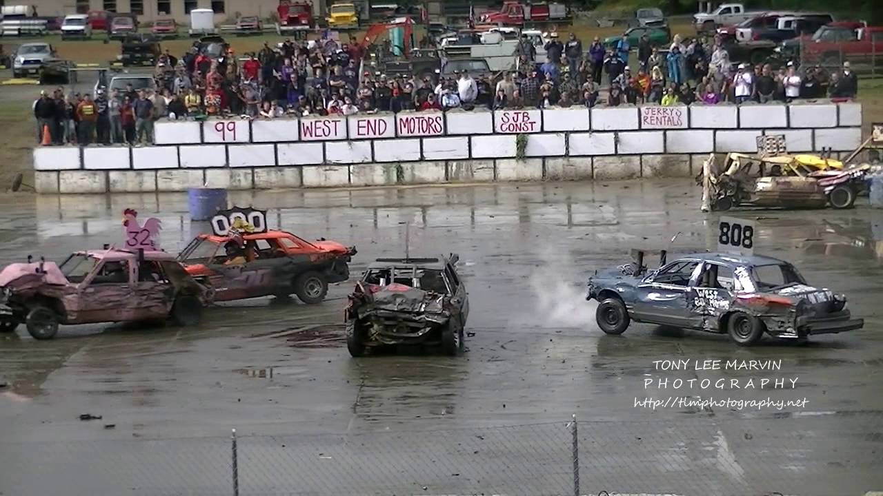 FORKS WASHINGTON 4TH OF JULY DEMOLITION DERBY 1080P - FINAL - CAR ON FIRE