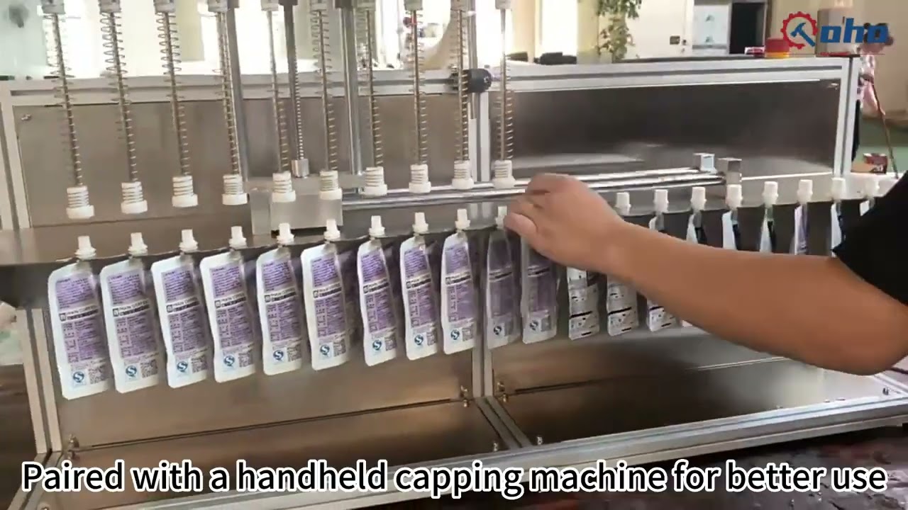 CohoMachine Small Desktop 10 Heads Spout Pouch Filling Machine