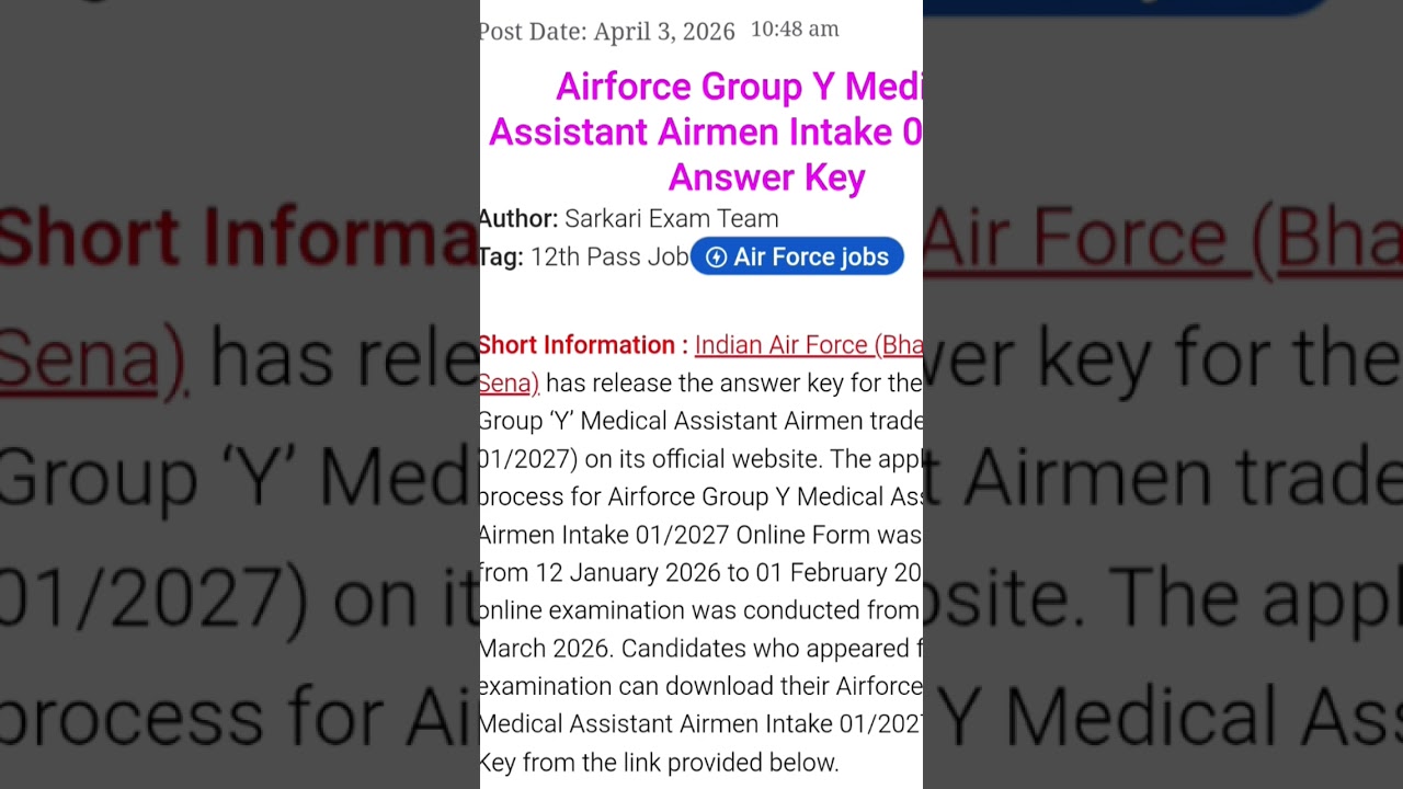 Airforce Answer key