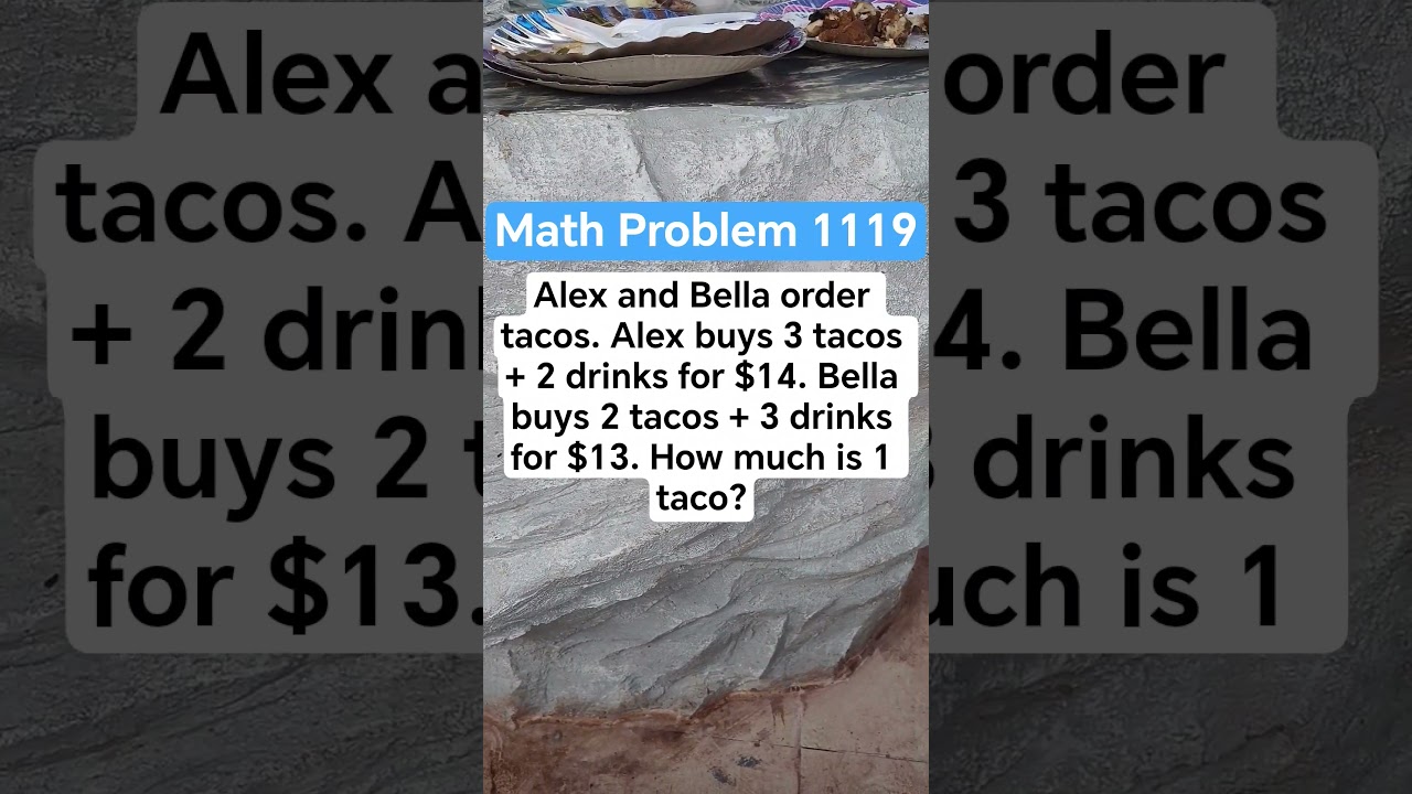 Math Problem 1119 AAnswer this challenge to become taco-mazing! #mathinik #basicmaths #howto
