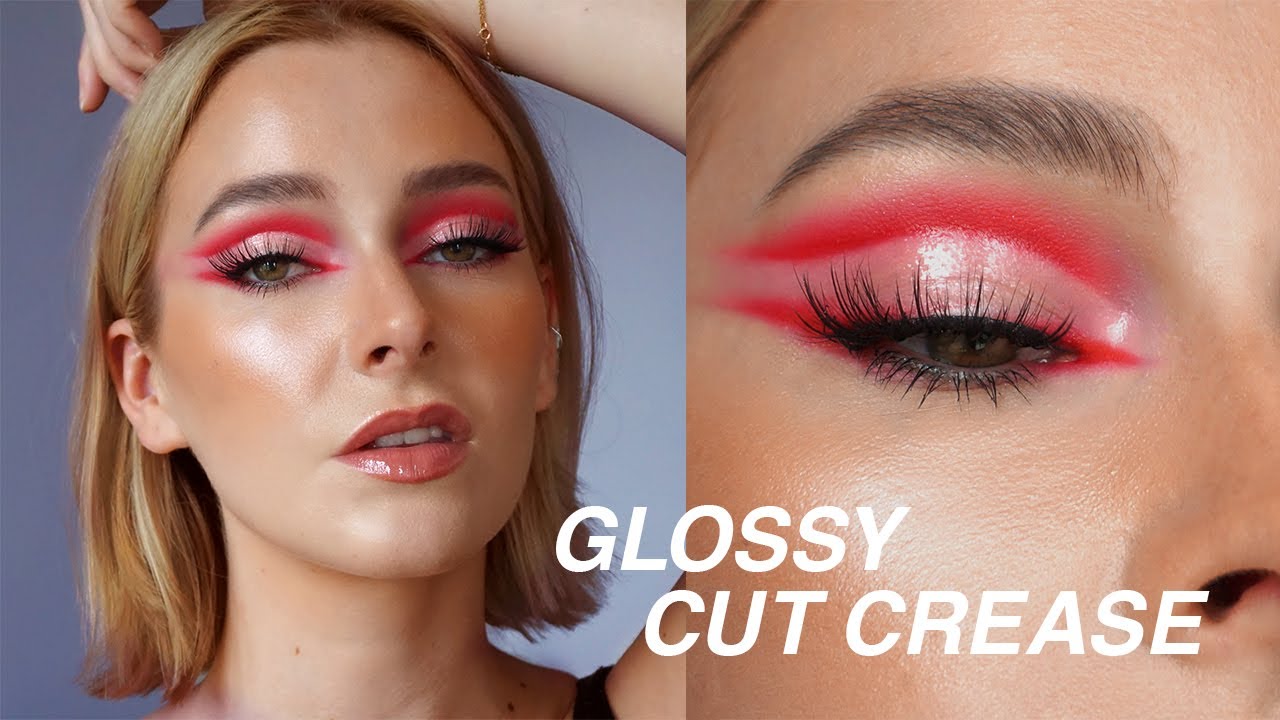 GLOSSY CUT CREASE EYE MAKEUP TUTORIAL / EDITORIAL LOOK