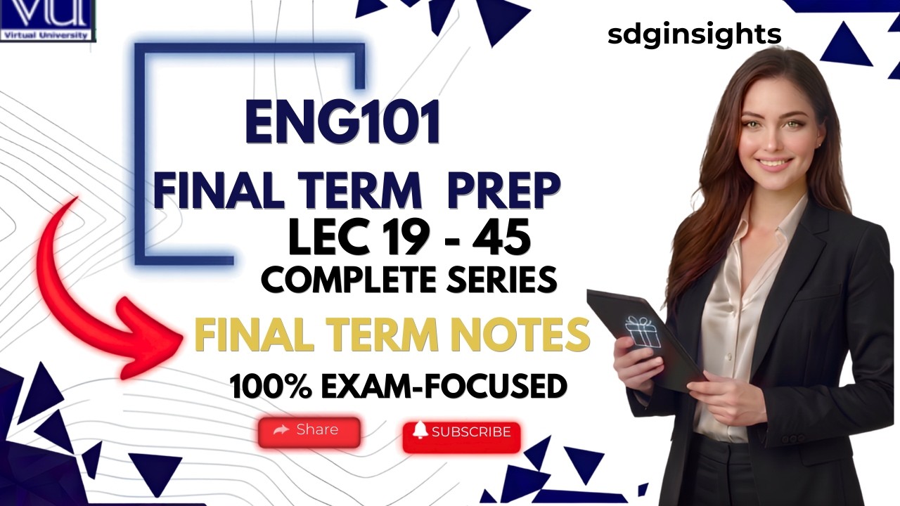 ENG101 Final Term Preparation 2026 | Complete Guide & MCQs | English Comprehension