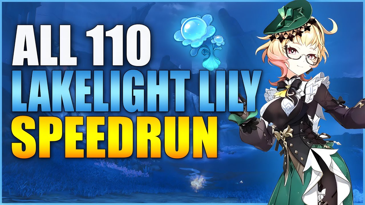 All 110 Lakelight Lily Locations - Efficient Farming Route | Emilie Ascension Materials I Genshin