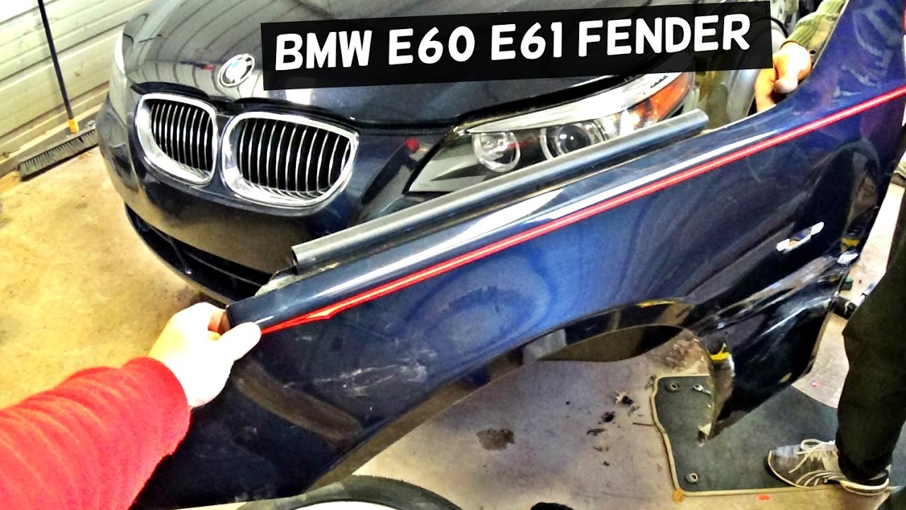 BMW E60 E61 HOW TO REMOVE FENDER HOW TO REPLACE FENDER 520i 523i 525i 528i 530i 535i 520d 530d