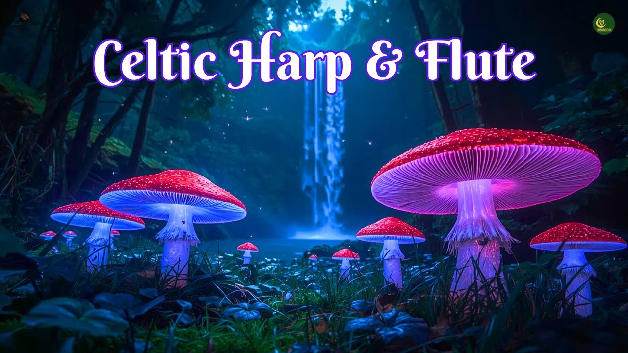 Celtic Flute and Harp Songs to Relax, Focus and Sleep | Fantasy Waterfall