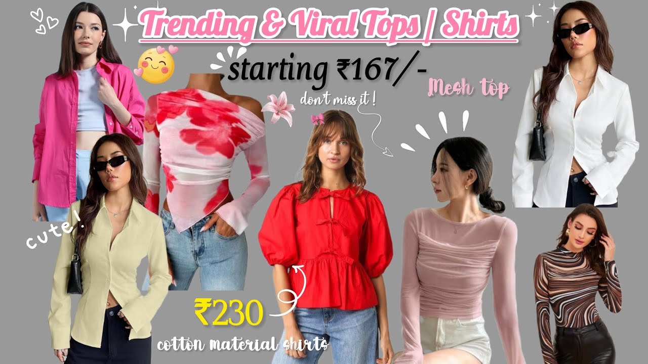 Viral Meesho Top & Trending Shirts Haul🌸starting ₹ 167/-😳 Affordable & budget finds!! cute top 🎀