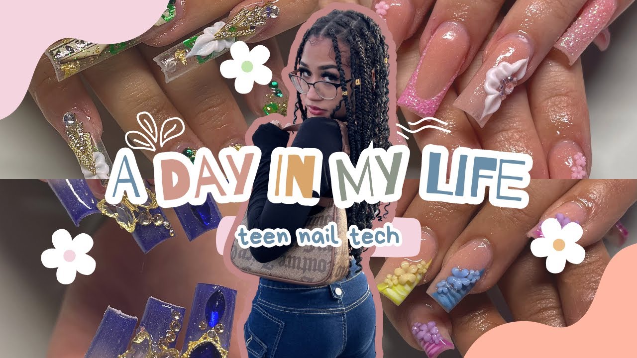 a *busy* day in my life as a teen nail tech | come work with me