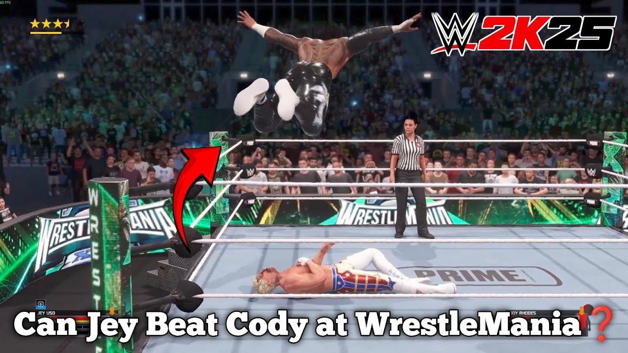 Can Jey Uso Beat Cody Rodes in WrestleMania|| Jey Uso vs Cody Rodes Legend Difficulty|| WWE2K25 