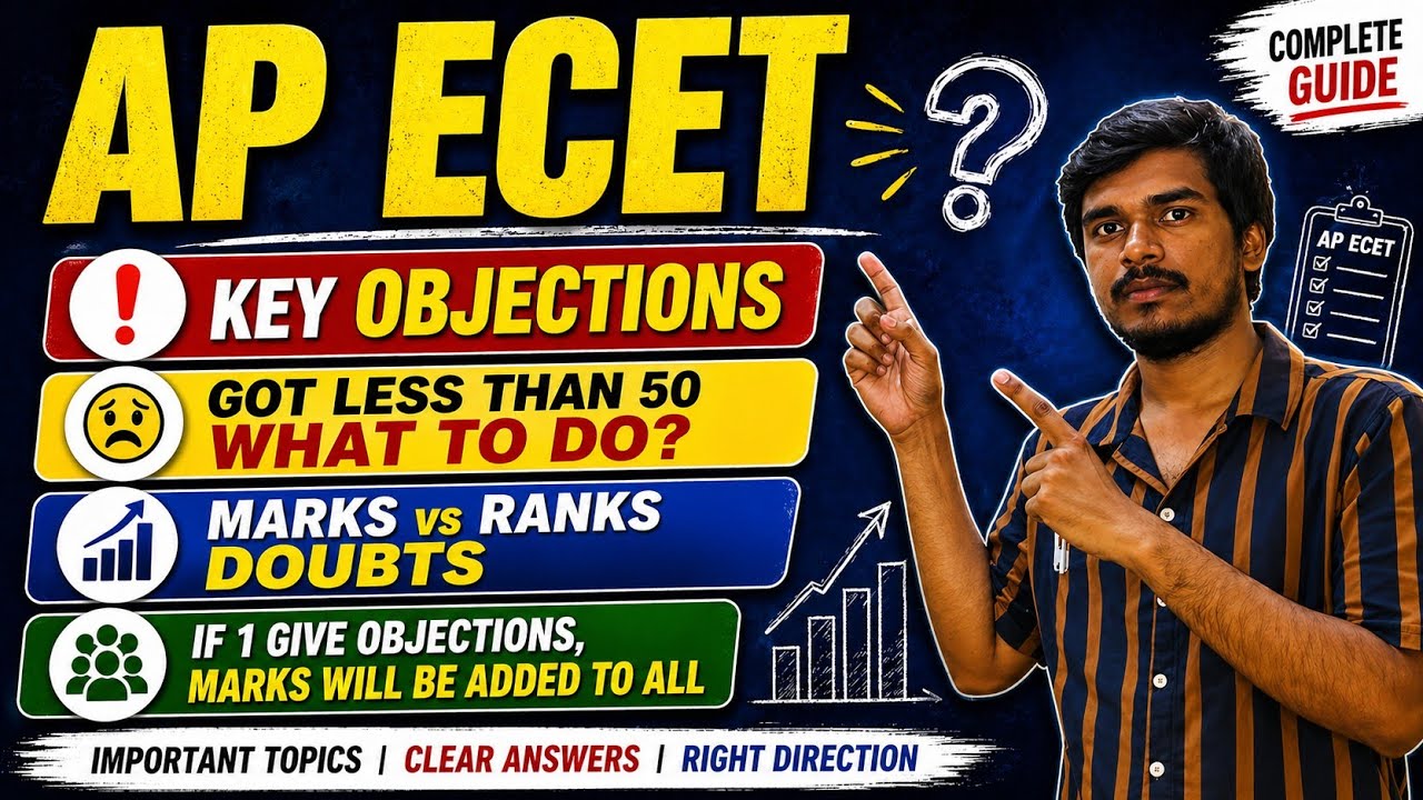 Ap ecet key objections doubts| less than 50 marks in ecet what to do now| ap ecet results date|
