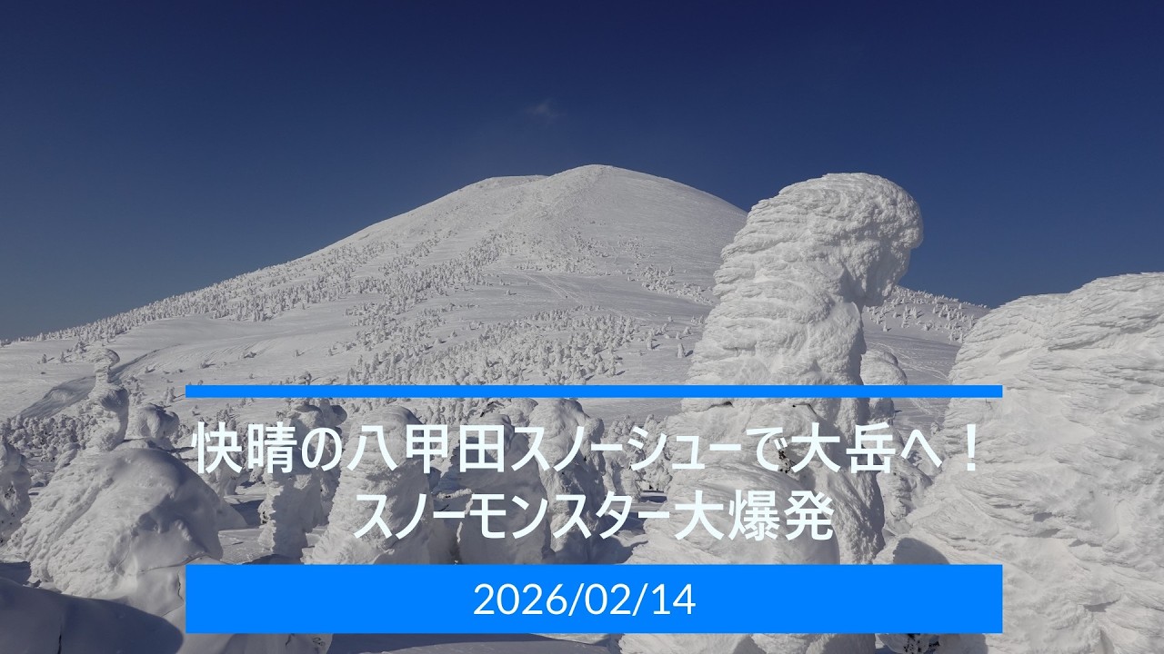 八甲田スノーシューで大岳へ！スノーモンスター大爆発 20260214