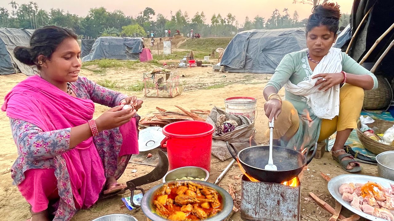 সুন্দরী বেদে কন্যার বৈচিত্র্যময় লোভনীয় স্বাদের মজার মাংস রান্না||bede life in Bangladesh 