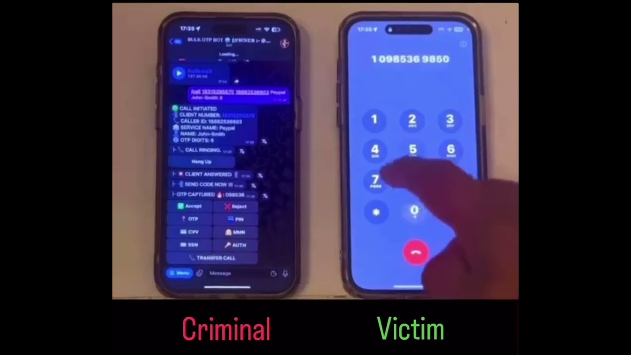 How cybercriminals do phishing calls via Telegram