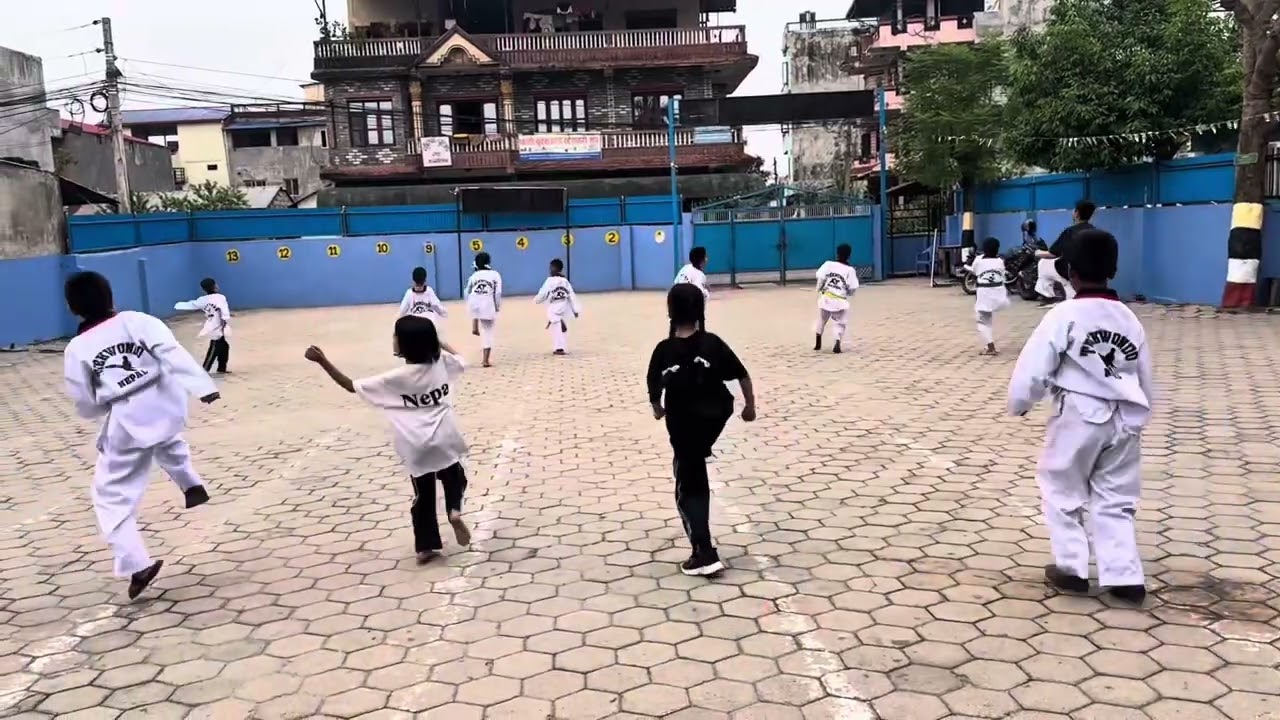 Taekwondo evening exercise at orchid school || Taekwondo instructor Bishal yogi || Taekwondo Nepal
