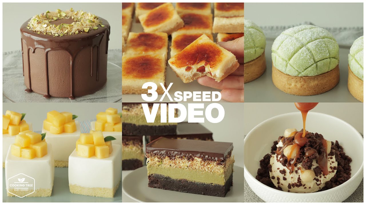 (138) 3x Speed 케이크 디저트 베이킹 영상 | Cake Dessert Baking Video | Cheesecake,Cookies,Brownies|Cooking tree