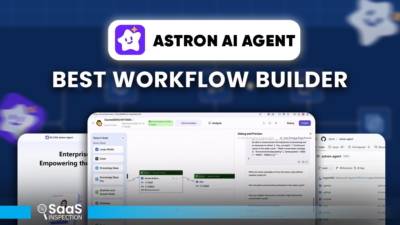 Обзор Astron AI Agent &mdash; лучший конструктор рабочих процессов с открытым исходным кодом!