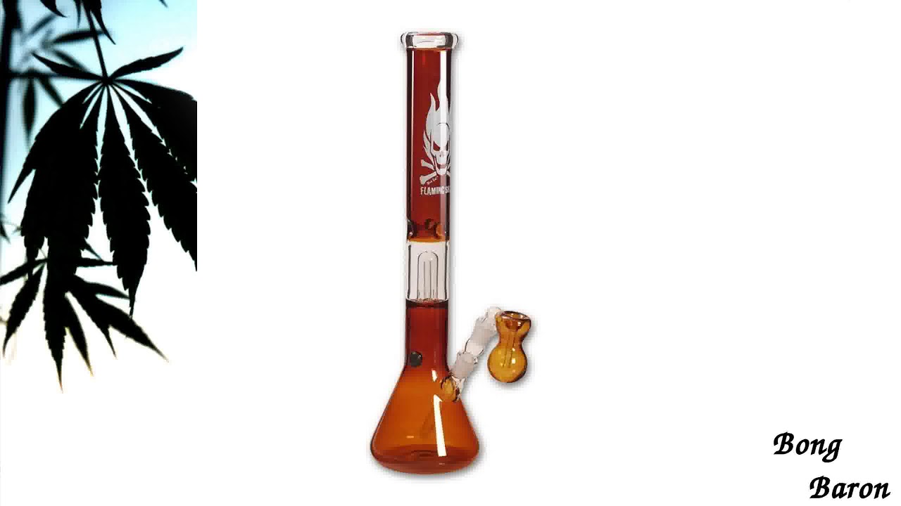 Black Leaf - Flaming Skull Percolator Bong -