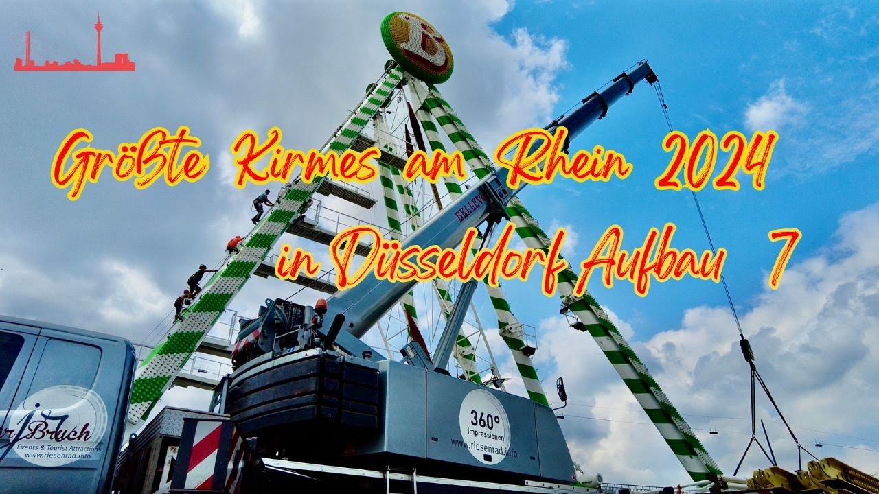 Größte Kirmes am Rhein 2024 in Düsseldorf Aufbau 7. 4K🌞