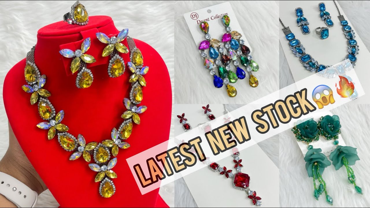 Korean Glass Stone Jewellery Wholesale | Black Polish Glass Stone Jewellery Wholesale