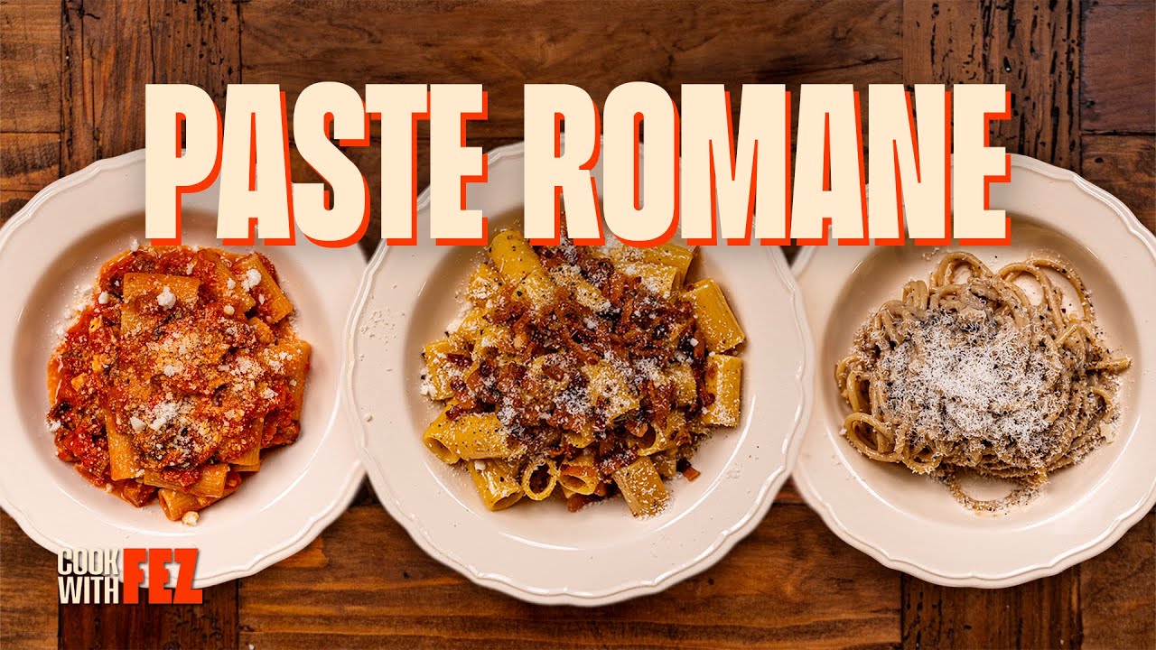 AMATRICIANA. CARBONARA. CACIO E PEPE. 