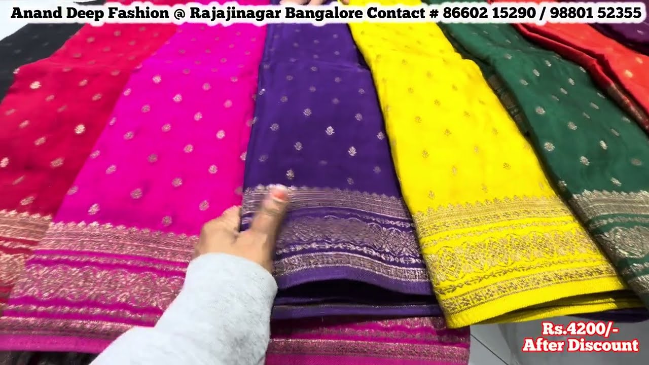 Banarasi Crepe Tissue Organza Georgette Chiffon New Arrivals @ Rajajinagar Bangalore Courier Avail