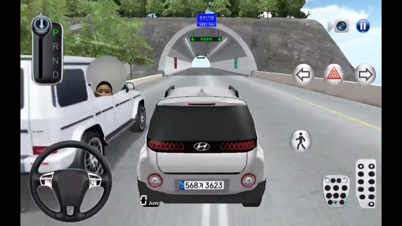 모바일게임 3D운전교실2 캐스퍼와 터널업데이트 , 졸음쉼터까지