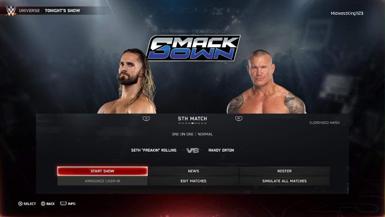 Midwest universe Friday Night Smackdown Match Card