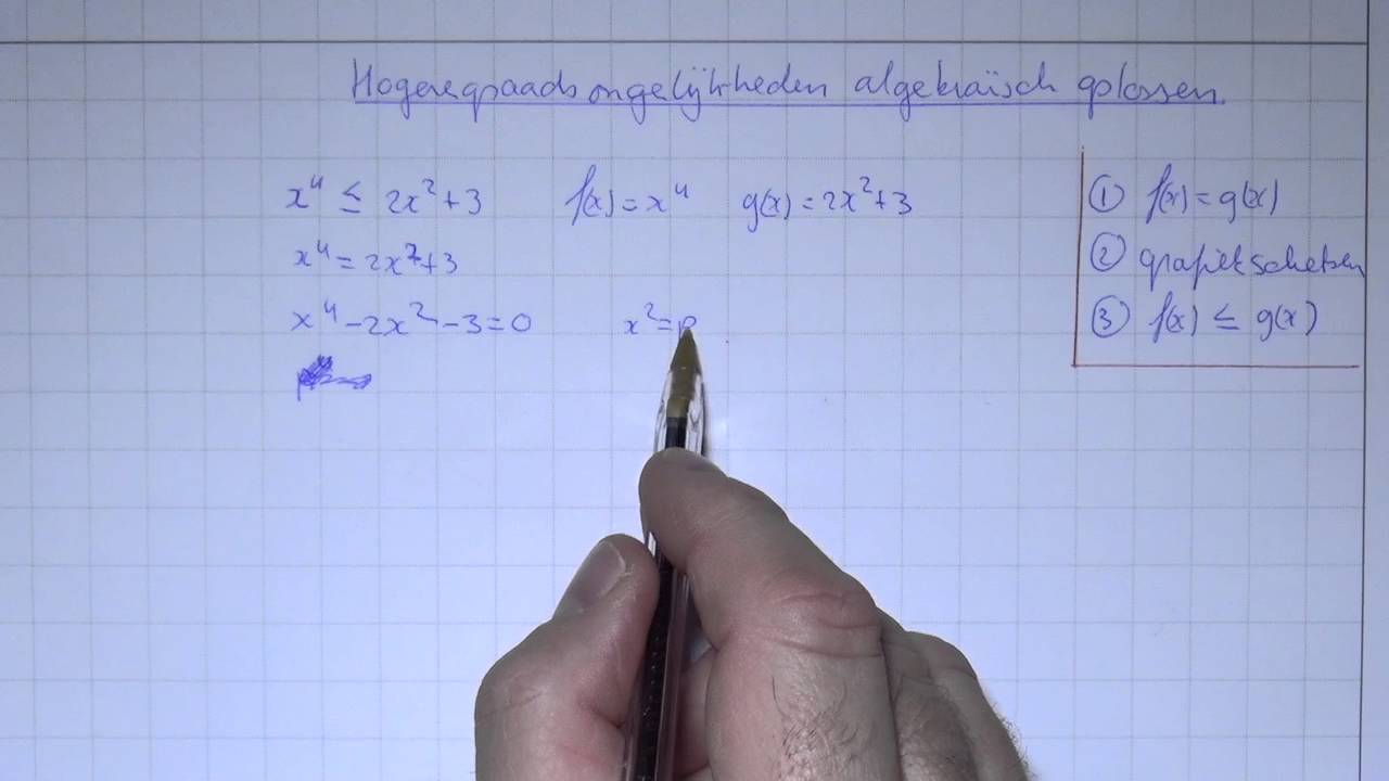 VWO4wisB_H3_4 Hogeregraadsongelijkheden algebraïsch oplossen