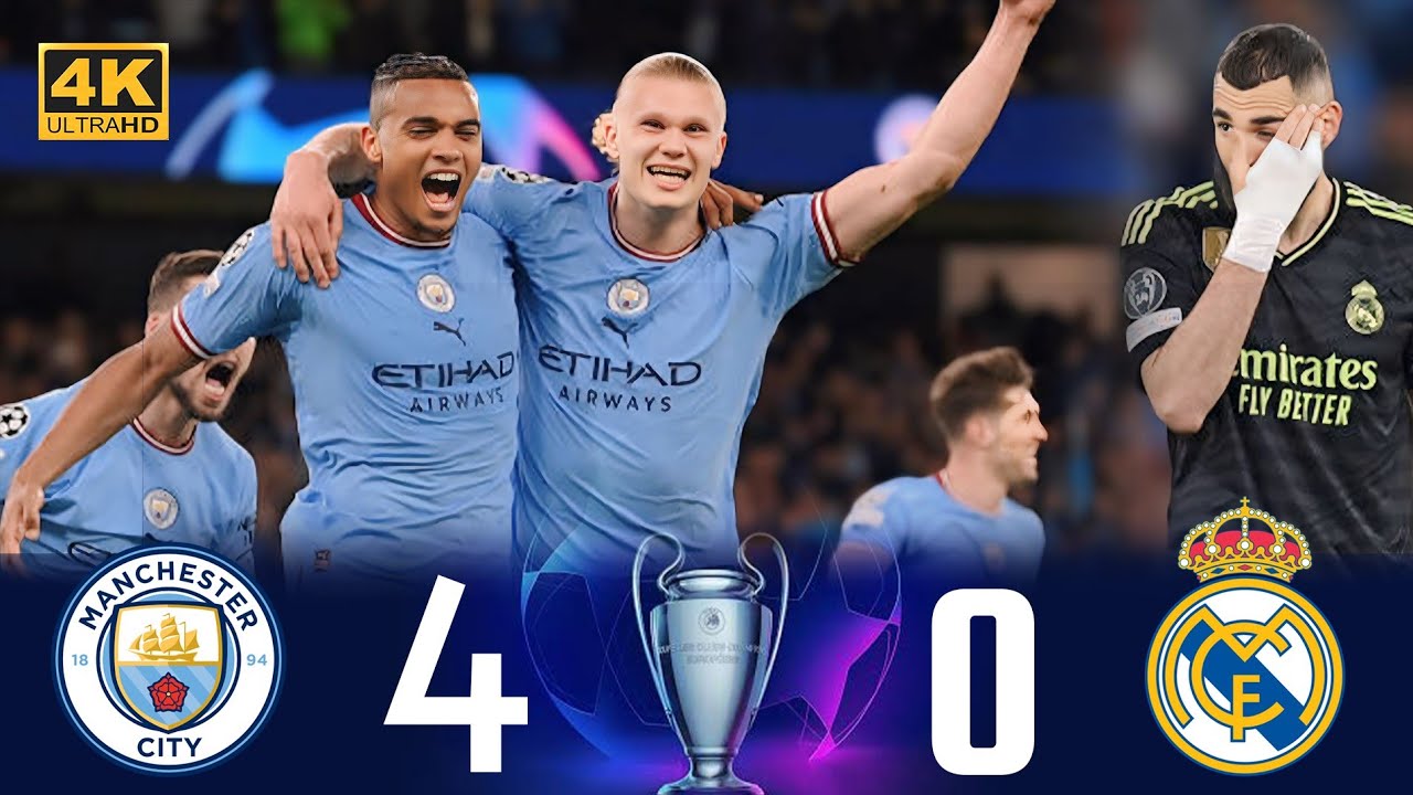 Безумный матч🤯💥❯ Обзор Манчестер Сити 4-0 Реал Мадрид 🔥◄ Ответный полуфинал Лиги Чемпионов [2023] 4K