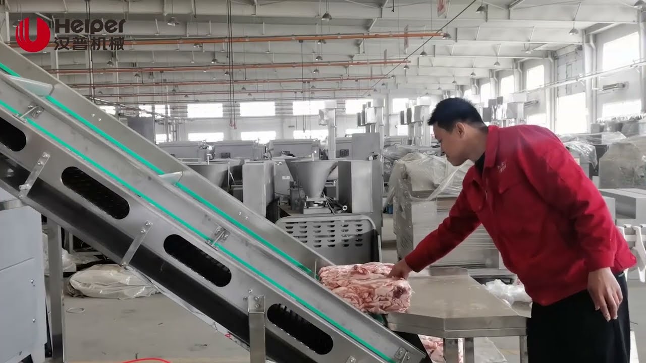 A Solution for Breaking Frozen Meat Blocks, Frozen Meat Grinder, Meat Grinding and Mixing Solution
