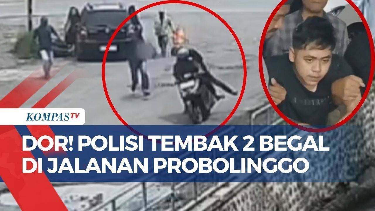 Detik detik Polisi Tembak Begal Motor Kabur di Jalanan Probolinggo, 2 Orang Ditangkap!