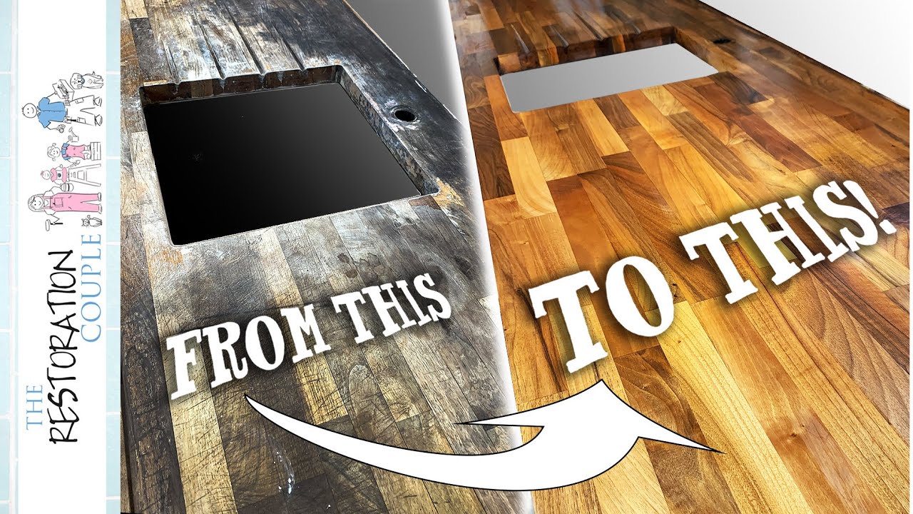 WALNUT WORKTOP RESTORATION - Start to Finish Transformation