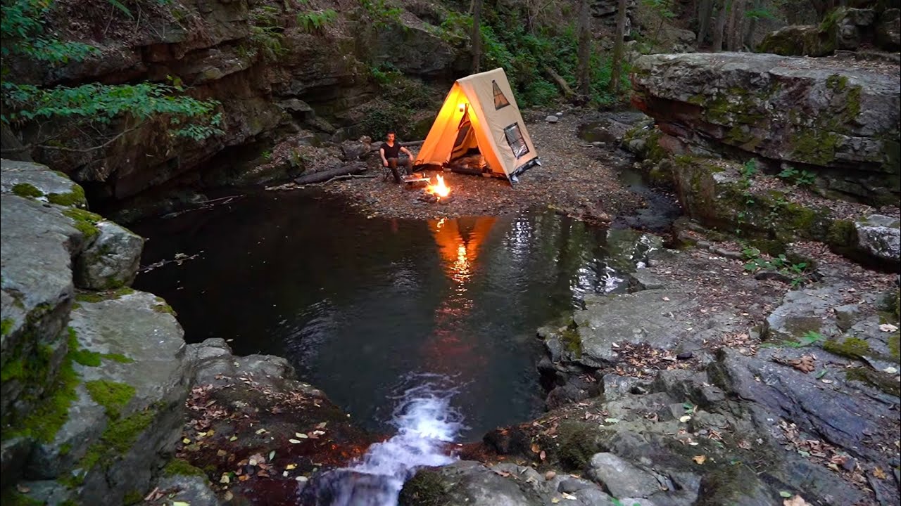 3 ДНЯ СОЛО КЕМПИНГ - BUSHCRAFT Tent Shelter - ПРИГОТОВЛЕНИЕ РЫБЫ