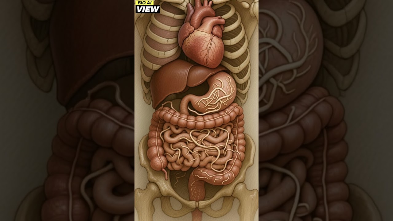 Parasitic Worms Inside Human Digestive System | Realistic Anatomy Illustration