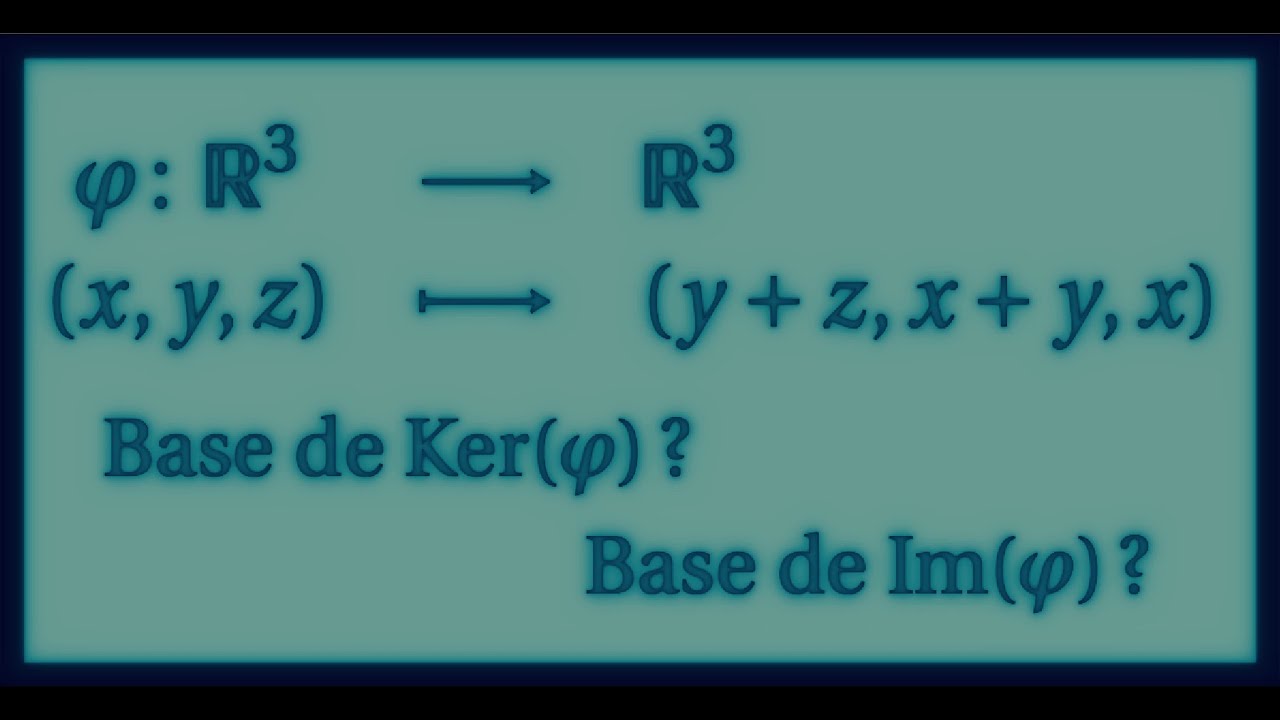 Exercice dimension finie : calcul du noyau et de l'image d'un endomorphisme de IR^3
