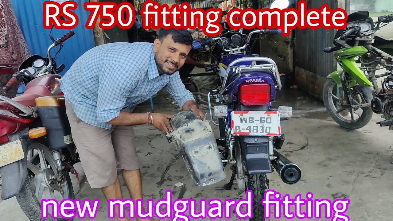 Hero Honda Splendor new mudguard fitting please like share Subscribe 🤝🙏